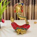 Pure Brass with hand-inlaid synthetic stone mosaic