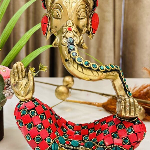 Pure Brass with hand-inlaid synthetic stone mosaic - Image 4