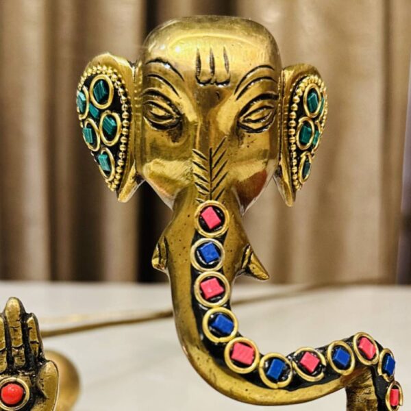 Pure Brass with hand-inlaid synthetic stone mosaic - Image 3